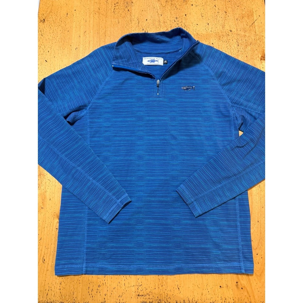 Menemsha Blues Marthas Vineyard Quarter Zip Mens Medium 1/4 Zip‎ Pullover Fish